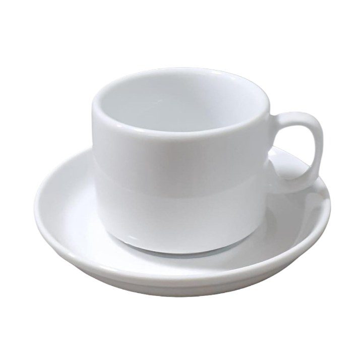 White Round Tea Cup and Saucer