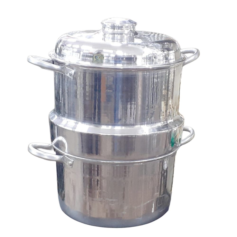 Aluminium two-tier steamer pot