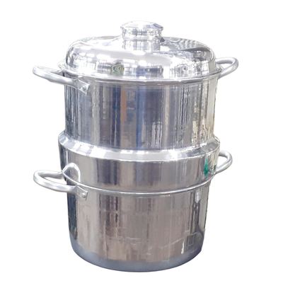 Aluminium two-tier steamer pot