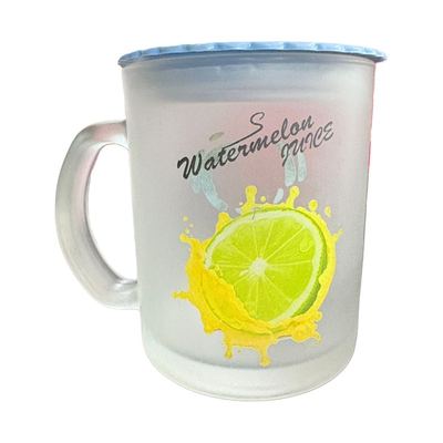 Frosted Glass Mug With Lid