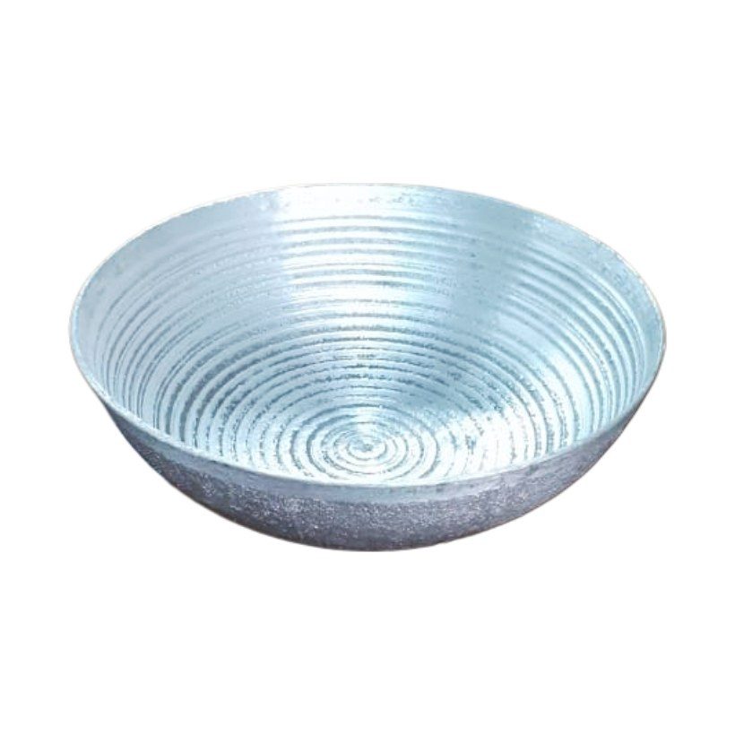 Small aluminium ribbed bowl