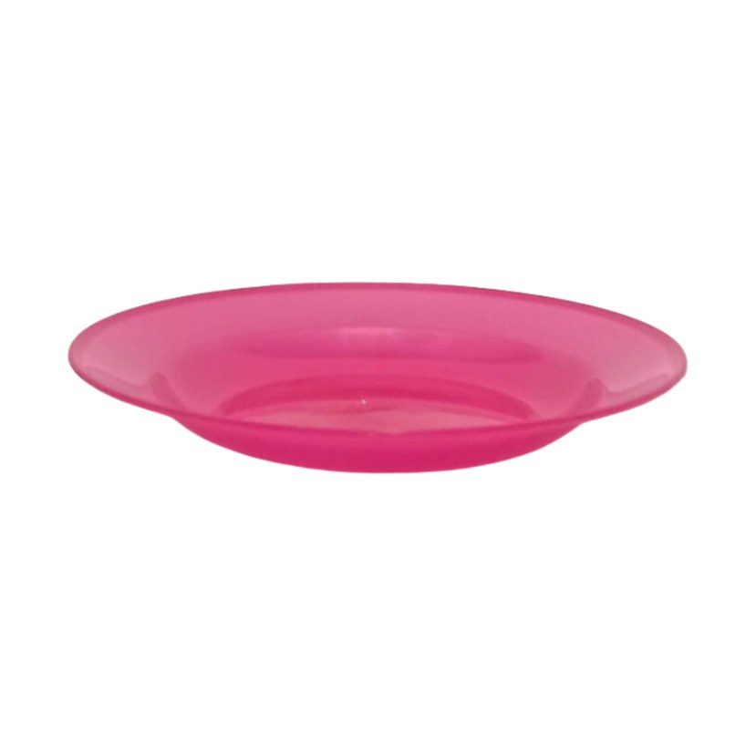 Pink plastic soup plate