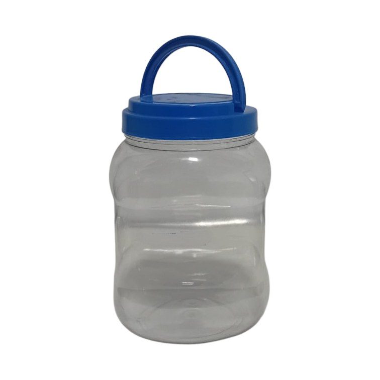 Square Plastic Storage Jar with Handle, 3L