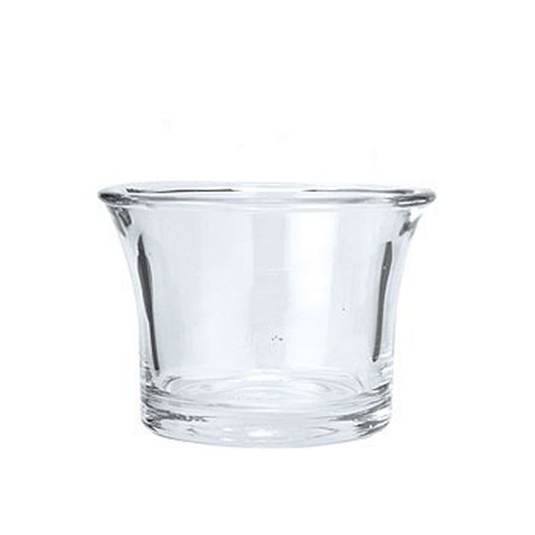 Clear glass tealight candle holder