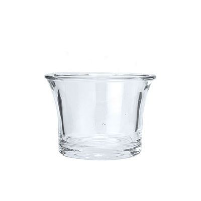 Clear glass tealight candle holder
