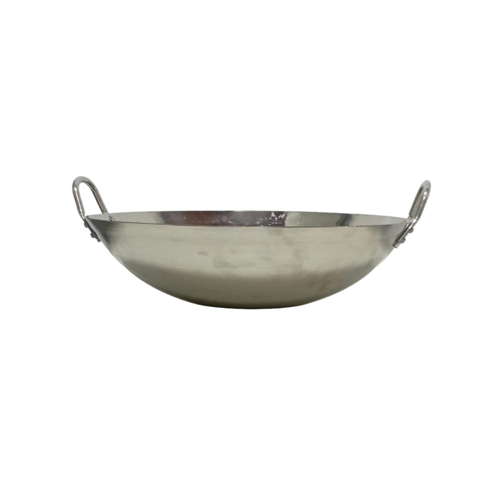 Stainless Steel Wok, Double Handle 43cm