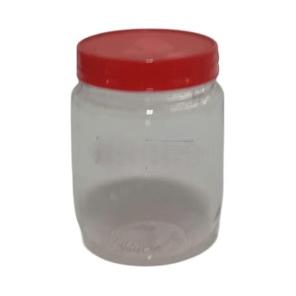 300ml Clear Plastic Jar with Red Lid