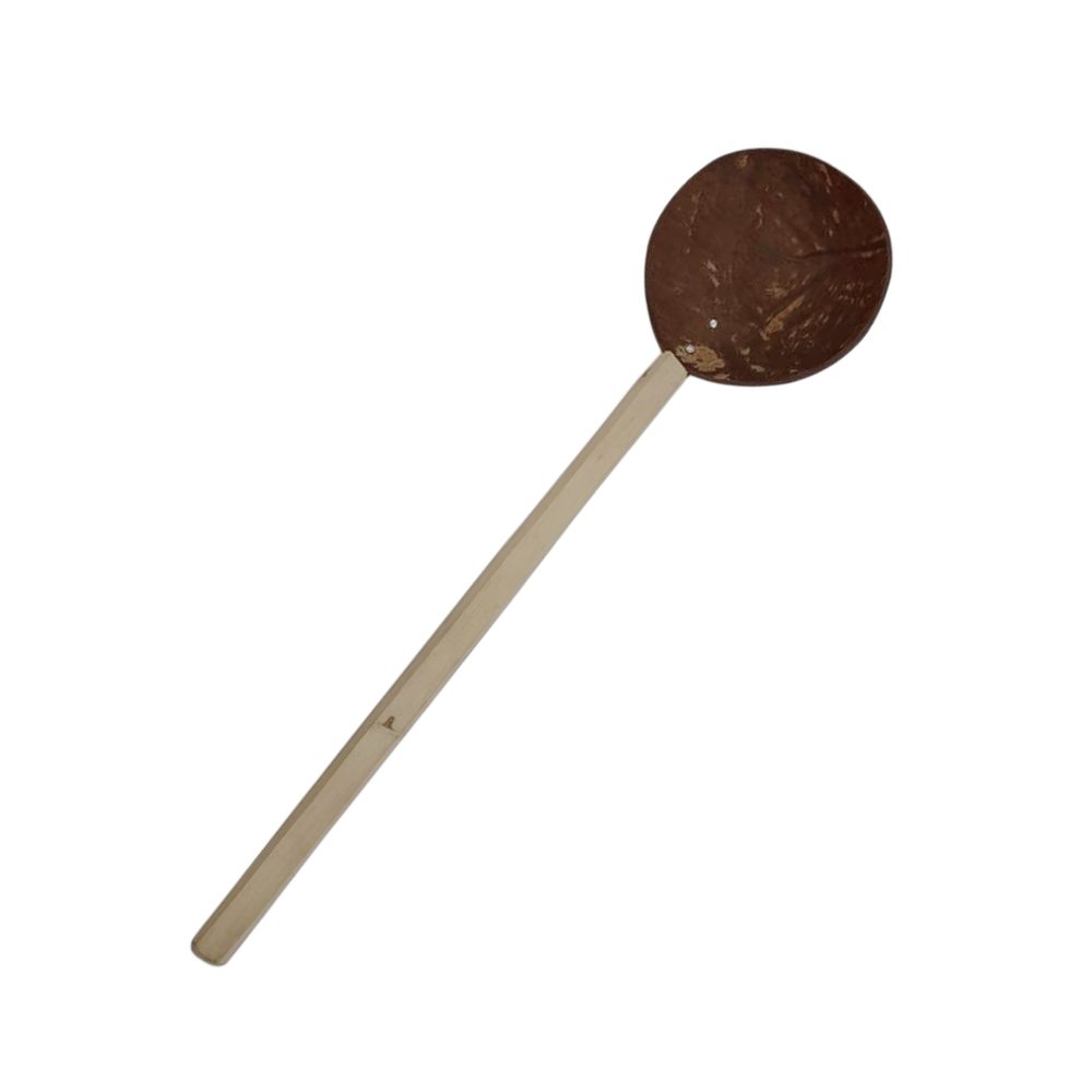 Coconut shell ladle, long handle