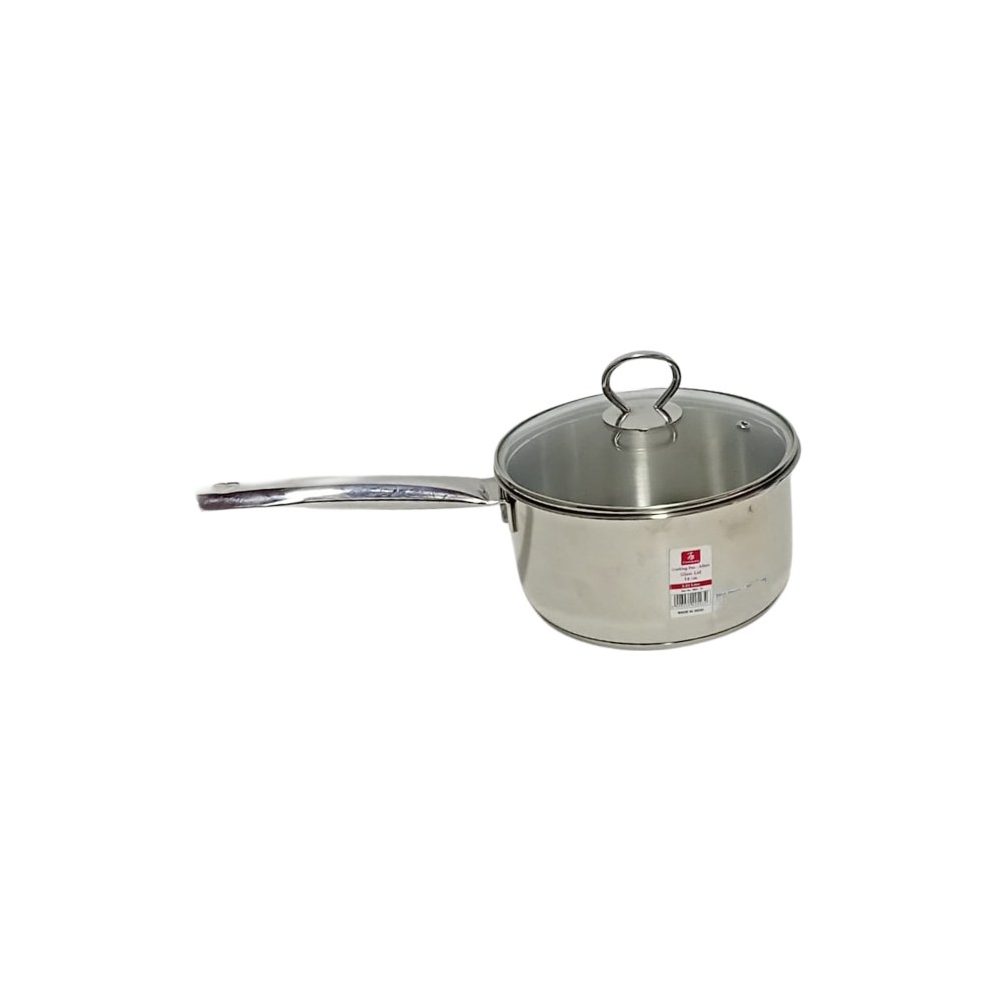 Stainless Steel Saucepan with Glass Lid, 18cm