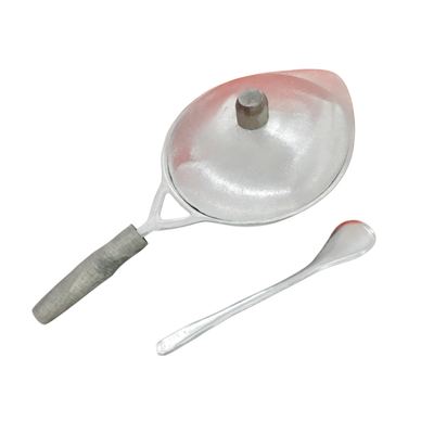 Aluminium hopper pan with lid and ladle (medium)