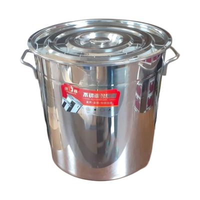 S/S CONTAINERS WITH LID [STOCK POT] 50L {HEIGHT 40CM, DIAMETER 42CM}