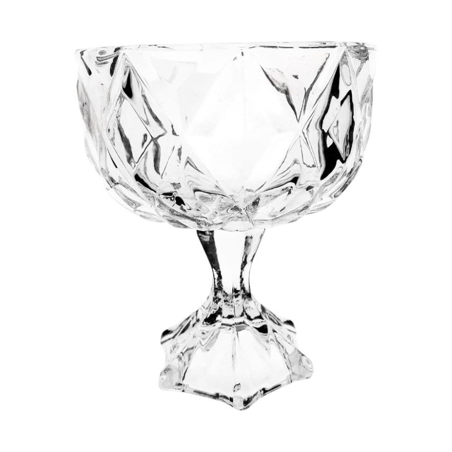 Footed glass candy bowl