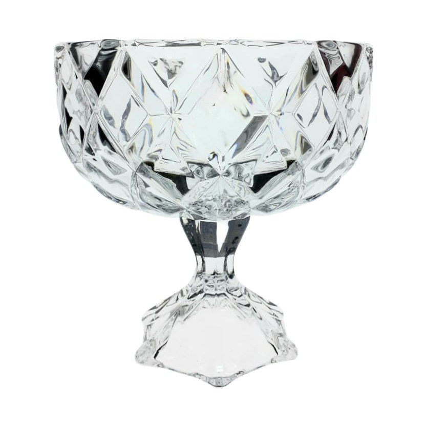 Footed cut-glass candy bowl