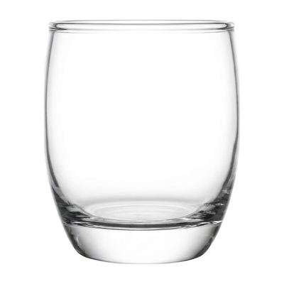 Barrel-shaped glass tumbler