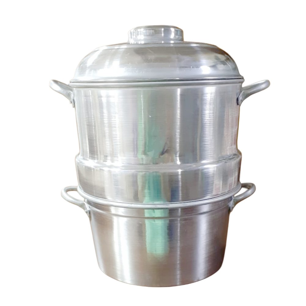 Large aluminium steamer pot with dome lid