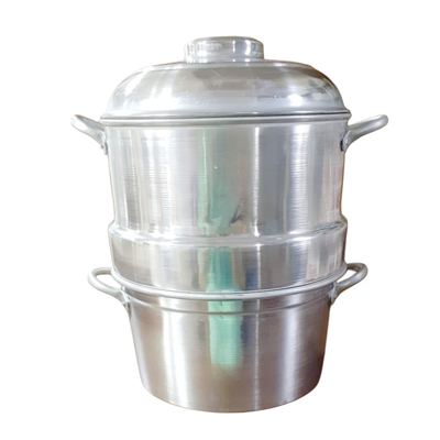 Large aluminium steamer pot with dome lid