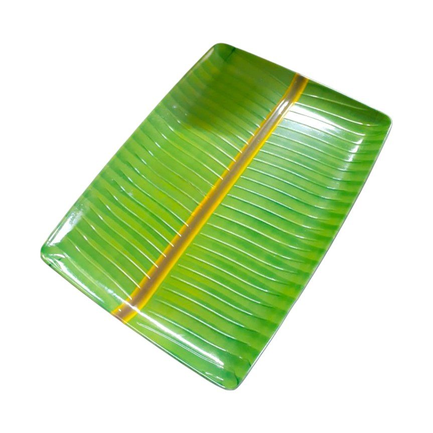Banana leaf print melamine tray