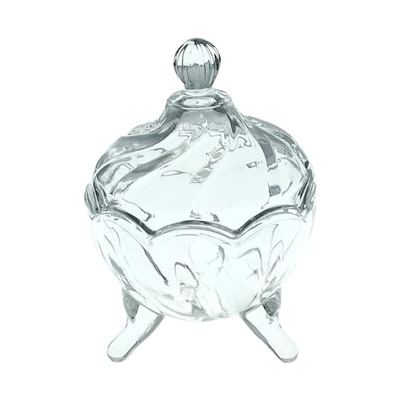 Footed Glass Candy Pot with Lid