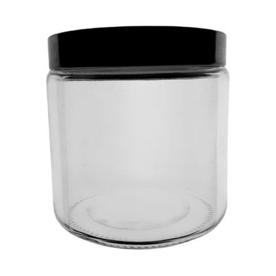 Glass Storage Jar with Black Lid