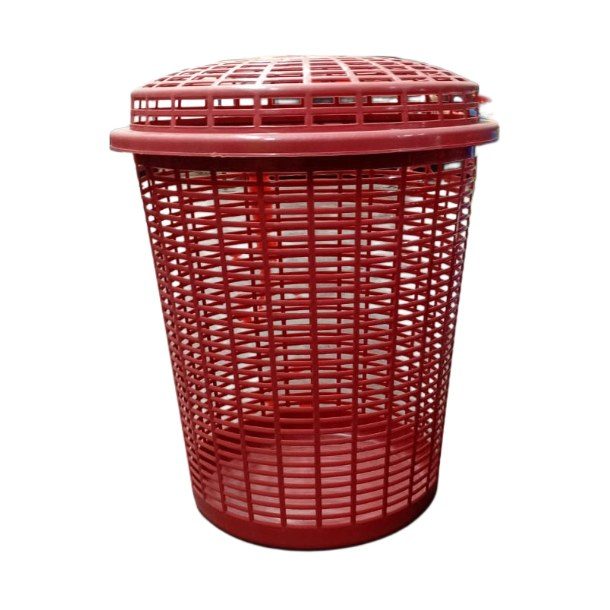 Plastic Linen Basket With Lid, 30L