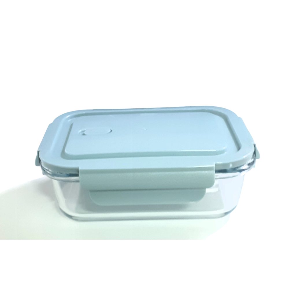 BX1002-680 GLASS FOOD CONTAINER 680ML SQ (HEIGHT 6CM, LENGTH 17.4CM, WIDTH 13CM)