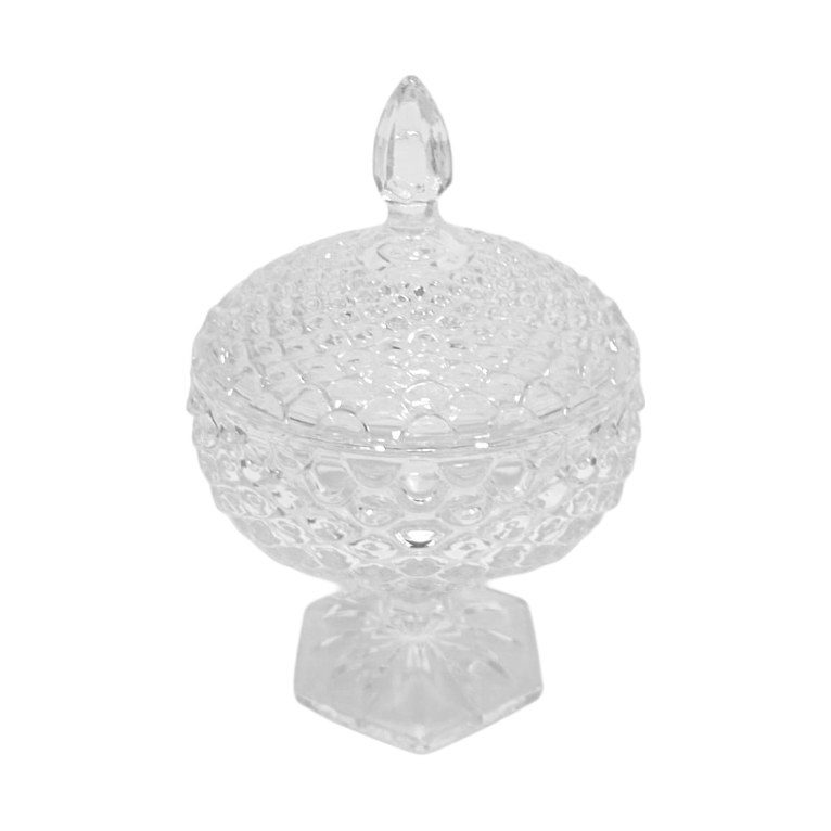 Footed Glass Candy Pot with Lid
