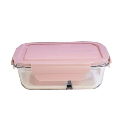 Divided glass lunch box, 580ml