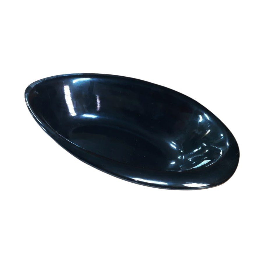 11" Black Melamine Oval Bowl