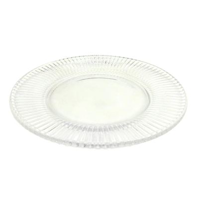 Ribbed Clear Glass Plate