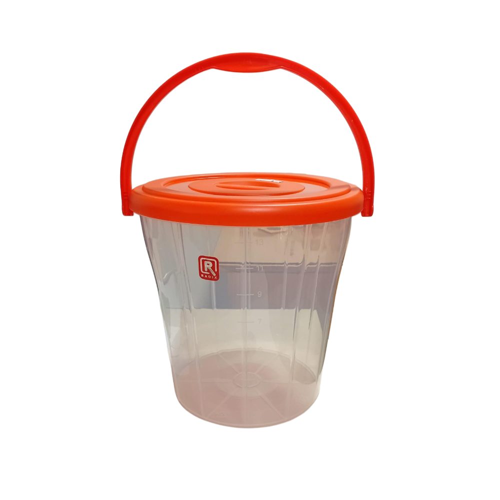 Clear Plastic Bucket with Lid, 15L