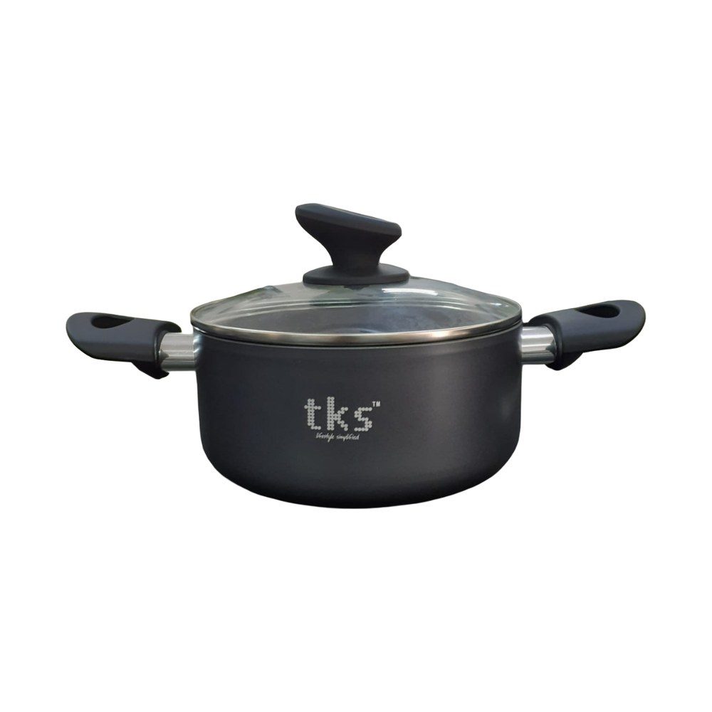Non-stick hard anodised casserole, 16cm