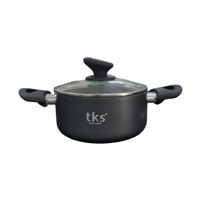 Non-stick hard anodised casserole 18cm