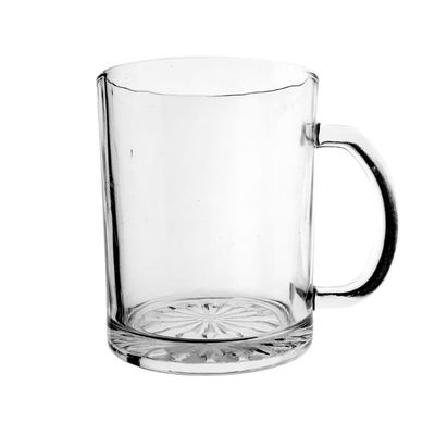 Clear Glass Flower Mug 300ml