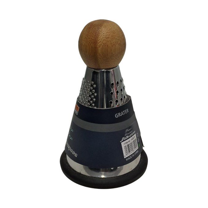 Cone grater with wooden knob
