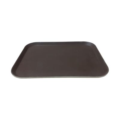Rectangular Fibreglass Service Tray, Brown