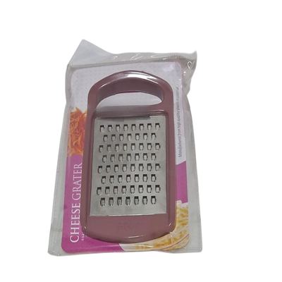Flat cheese grater with plastic handle