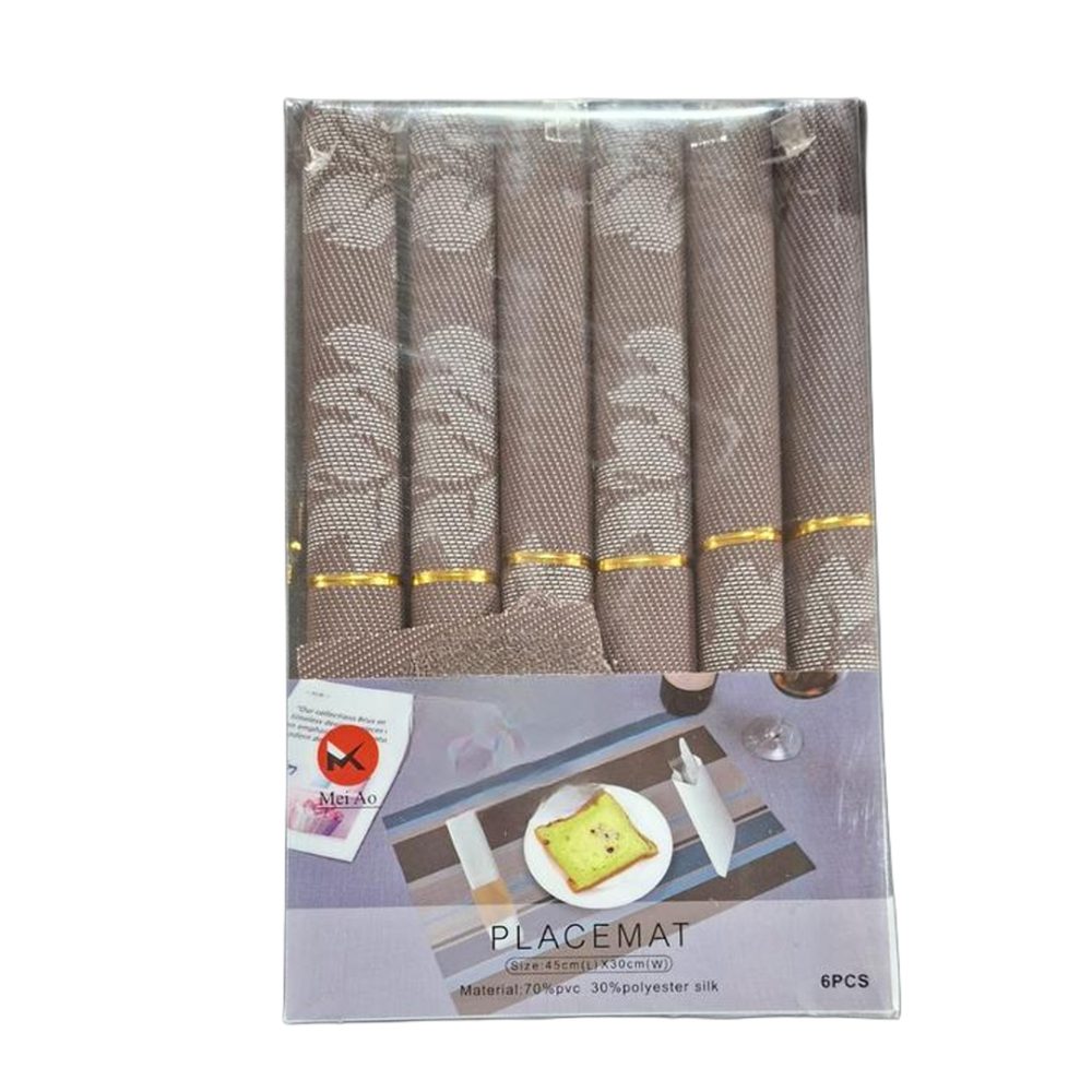 Woven PVC Placemat Set, 6 Pieces