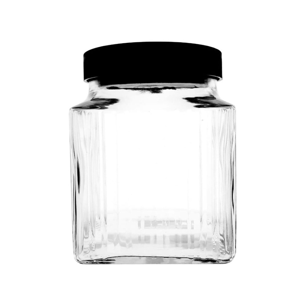 HMFG27-2B GLASS BOTTLE SQ 1400ML WITH PLASTIC LID
