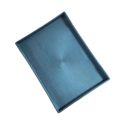 Black Plastic Rectangular Serving Tray
