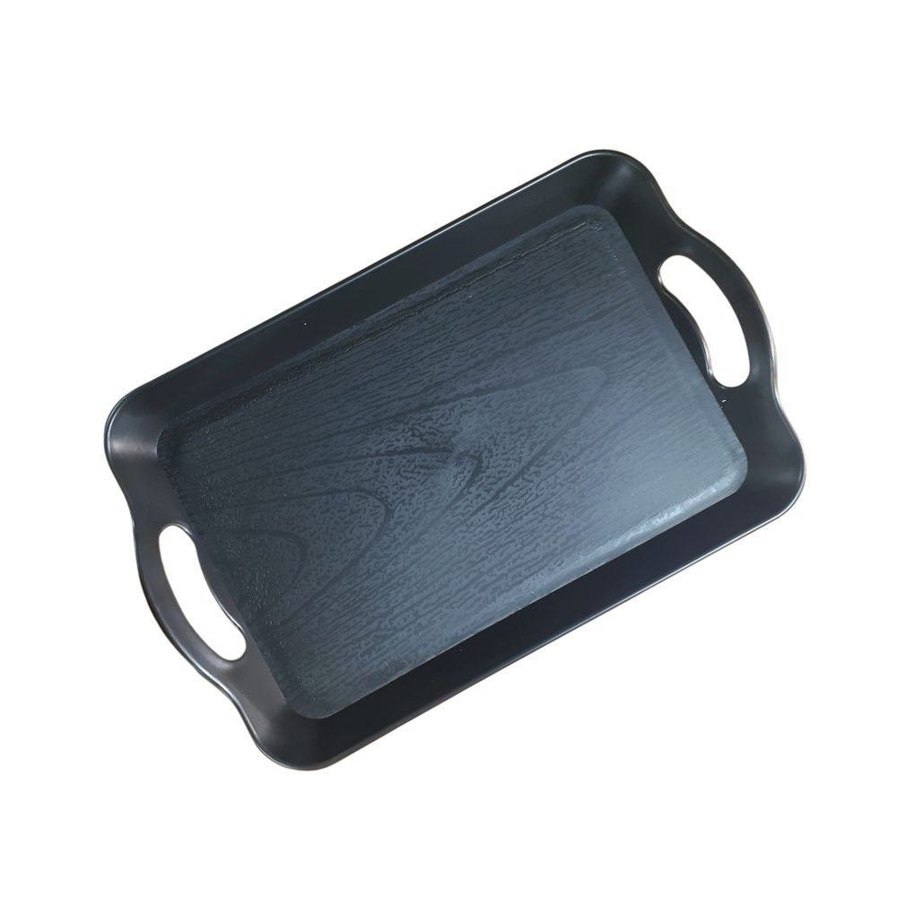 Small Black Serving Tray with Handles