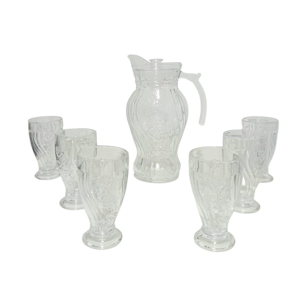 7-Piece Embossed Glass Jug Set