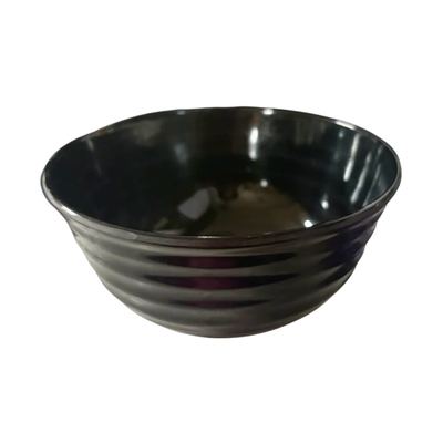 Ringed Steel-Look Serving Bowl 6.5"