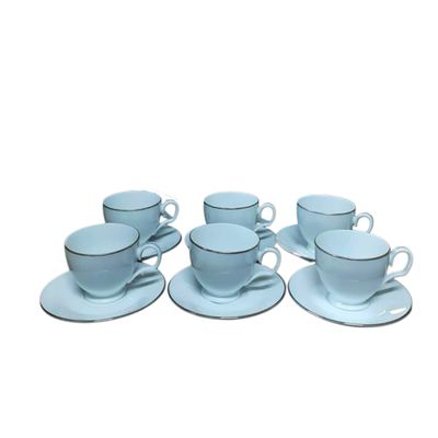 12-Piece Silver Line Tea Cup Set