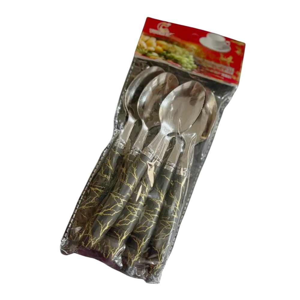 219-43 TEA SPOON 6PCS MARBLE BLACK