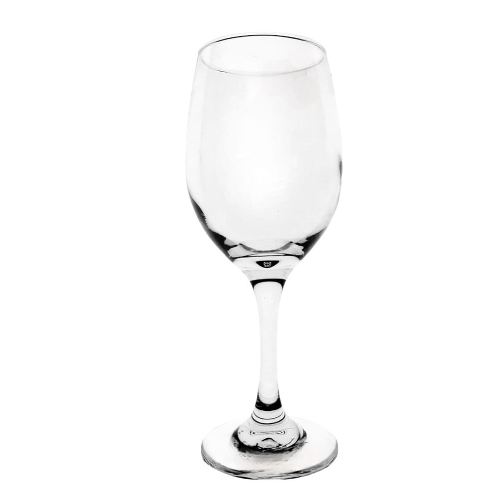 Stemmed red wine glass