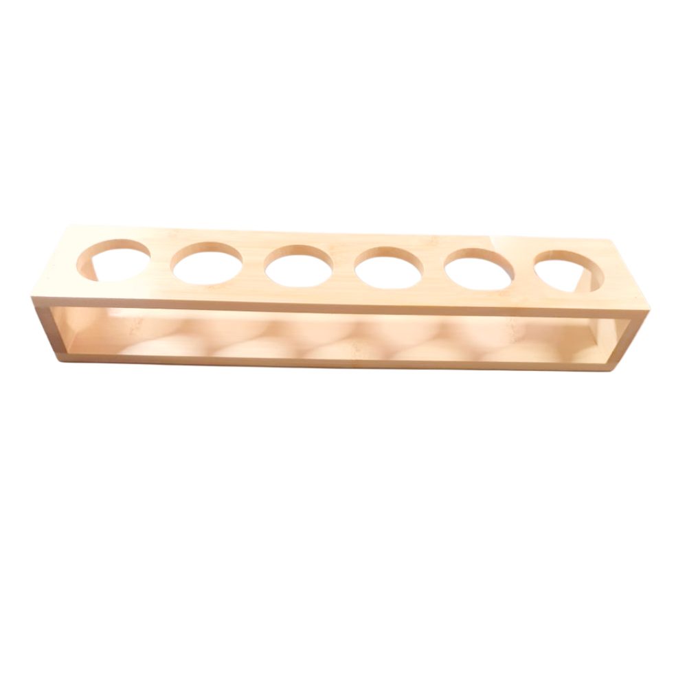 Wooden 6-Hole Shot Glass Holder