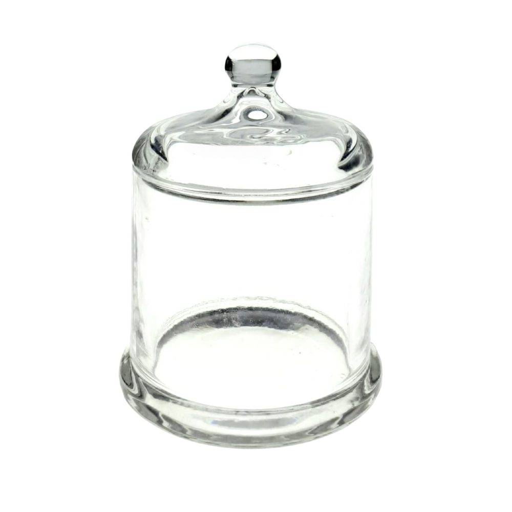 5466-18 XJ-8707 GLASS CANDY POT 1039897 (HEIGHT: 14.5CM, DIAMETER: 10.5CM)