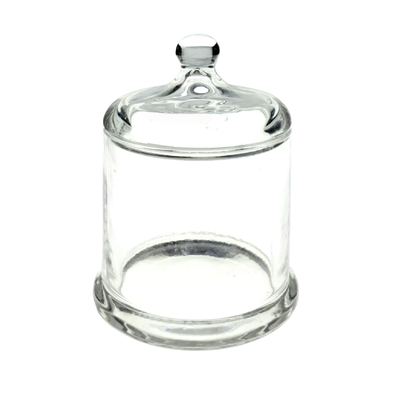 Glass candy pot with domed lid