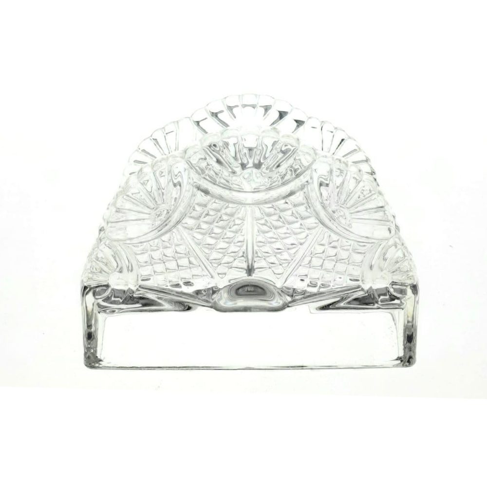 5466-2 XJ-8485C GLASS TISSUE HOLDER (HEIGHT: 10CM, WIDTH: 9.5CM, LENGTH: 12CM)