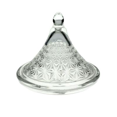 Cut-glass candy pot with lid
